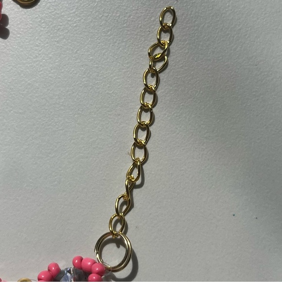 5 for $25 Handmade beaded pink & navy hourglass lobster claw clasp bracelet - Picture 7 of 7